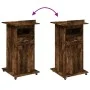 Atril con ruedas y cajón madera roble ahumado 55x55x107 cm de , Escritorios - Ref: Foro24-848028, Precio: 127,55 €, Descuento: %