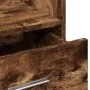 Atril con ruedas y cajón madera roble ahumado 55x55x107 cm de , Escritorios - Ref: Foro24-848028, Precio: 127,55 €, Descuento: %