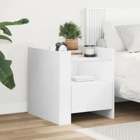 Mesita de noche madera de ingeniería blanco 45x50x50 cm de , Mesitas de noche - Ref: Foro24-848276, Precio: 63,95 €, Descuent...