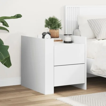 Mesita de noche madera de ingeniería blanco 45x50x50 cm de , Mesitas de noche - Ref: Foro24-848283, Precio: 56,59 €, Descuent...