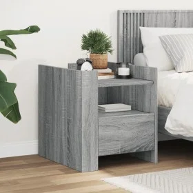 Mesita de noche madera de ingeniería gris Sonoma 45x50x50 cm by , Nightstands - Ref: Foro24-848281, Price: 56,06 €, Discount: %