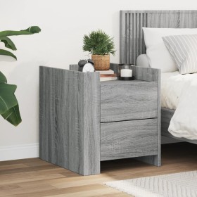 Mesita de noche madera de ingeniería gris Sonoma 45x50x50 cm de , Mesitas de noche - Ref: Foro24-848288, Precio: 58,08 €, Des...