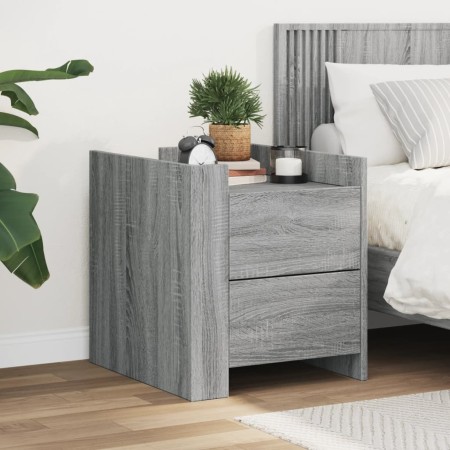 Mesita de noche madera de ingeniería gris Sonoma 45x50x50 cm de , Mesitas de noche - Ref: Foro24-848288, Precio: 58,08 €, Des...