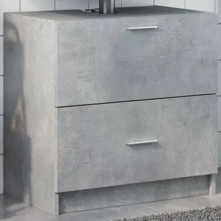 Armario de lavabo madera ingeniería gris hormigón 59x37x59 cm de , Muebles de baño - Ref: Foro24-848111, Precio: 69,14 €, Des...