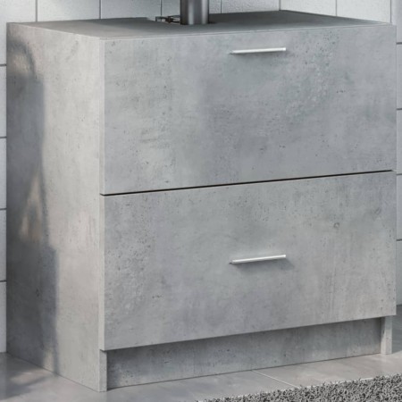 Armario de lavabo madera ingeniería gris hormigón 59x37x59 cm de , Muebles de baño - Ref: Foro24-848111, Precio: 70,35 €, Des...