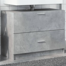 Armario de lavabo madera ingeniería gris hormigón 78x37x59 cm de , Muebles de baño - Ref: Foro24-848118, Precio: 82,04 €, Des...