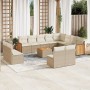 Set sofás de jardín con cojines 13 pzas ratán sintético beige en Conjuntos de jardín | Comprar online en Foru.es