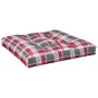 Cojín para sofá de palets tela a cuadros rojo 70x70x12 cm de , Cojines para sillas y sofás - Ref: Foro24-360482, Precio: 25,2...