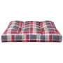 Cojín para sofá de palets tela a cuadros rojo 70x70x12 cm de , Cojines para sillas y sofás - Ref: Foro24-360482, Precio: 25,2...