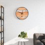 Reloj de pared hierro y madera de olivo marrón Ø35 cm de , Relojes de pared - Ref: Foro24-4008396, Precio: 69,18 €, Descuento: %