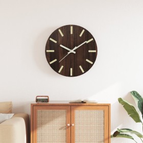Reloj de pared con escalas y agujas luminosas marrón Ø30 cm de , Relojes de pared - Ref: Foro24-4008404, Precio: 13,47 €, Des...