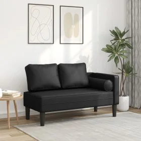 Sofá diván con cojines cuero sintético negro de , Divanes - Ref: Foro24-4007563, Precio: 147,91 €, Descuento: %
