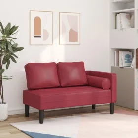 Sofá diván con cojines cuero sintético rojo tinto de , Divanes - Ref: Foro24-4007568, Precio: 170,99 €, Descuento: %