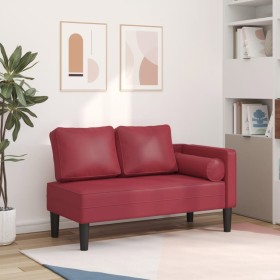 Sofá diván con cojines cuero sintético rojo tinto de , Divanes - Ref: Foro24-4007568, Precio: 173,73 €, Descuento: %