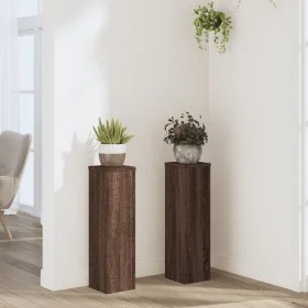 Soportes de plantas 2 uds madera marrón roble 17x17x60 cm de , Soportes para macetas - Ref: Foro24-852939, Precio: 46,68 €, D...