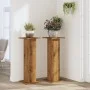 Soportes para plantas 2 uds madera roble artisian 30x30x80 cm de , Soportes para macetas - Ref: Foro24-3307872, Precio: 82,41...