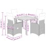 Mesita y sillas jardín 5 pzas y cojines ratán sintético gris de , Conjuntos de jardín - Ref: Foro24-3277020, Precio: 539,78 €...