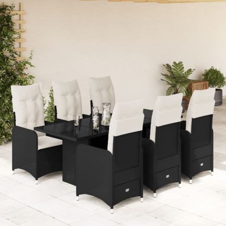 Set de mesa y sillas de jardín 7 pzas y cojines ratán PE negro de , Conjuntos de jardín - Ref: Foro24-3276996, Precio: 785,37...