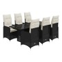 Set de mesa y sillas de jardín 7 pzas y cojines ratán PE negro de , Conjuntos de jardín - Ref: Foro24-3276996, Precio: 785,37...