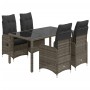 Mesita y sillas jardín 5 pzas y cojines ratán sintético gris de , Conjuntos de jardín - Ref: Foro24-3277034, Precio: 583,28 €...