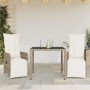 Mesita y sillas jardín 3 pzas y cojines ratán sintético marrón de , Conjuntos de jardín - Ref: Foro24-3277209, Precio: 387,47...
