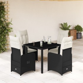 Mesita y sillas jardín 5 pzas y cojines ratán sintético negro de , Conjuntos de jardín - Ref: Foro24-3276989, Precio: 551,58 ...