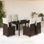 Set de mesa y sillas jardín 7 pzas con cojines ratán PE marrón de , Conjuntos de jardín - Ref: Foro24-3277190, Precio: 890,17...