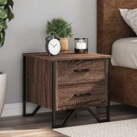 Mesitas noche 2 uds madera ingeniería marrón roble 40x41x40 cm by , Nightstands - Ref: Foro24-848513, Price: 89,33 €, Discoun...