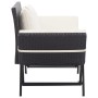 Banco de jardín con cojines ratán sintético negro 176 cm de , Bancos de jardín - Ref: Foro24-317181, Precio: 184,42 €, Descue...