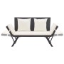 Banco de jardín con cojines ratán sintético negro 176 cm de , Bancos de jardín - Ref: Foro24-317181, Precio: 184,42 €, Descue...
