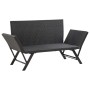 Banco de jardín con cojines ratán sintético negro 176 cm de , Bancos de jardín - Ref: Foro24-317181, Precio: 184,42 €, Descue...