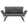 Banco de jardín con cojines ratán sintético gris 176 cm de , Bancos de jardín - Ref: Foro24-317183, Precio: 244,89 €, Descuen...