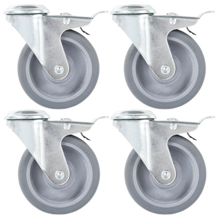 Ruedas giratorias con agujero pasador 32 unidades 100 mm de , Manipulación de materiales - Ref: Foro24-277870, Precio: 165,38...