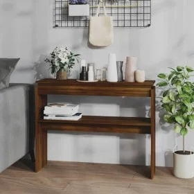 Oak brown plywood console table 102x30x80 cm by , Side tables - Ref: Foro24-815221, Price: 51,96 €, Discount: %