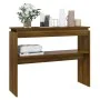 Oak brown plywood console table 102x30x80 cm by , Side tables - Ref: Foro24-815221, Price: 51,96 €, Discount: %