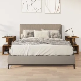 Mesitas de noche 2 uds contrachapado roble ahumado 35x35x55 cm de , Mesitas de noche - Ref: Foro24-815184, Precio: 65,56 €, D...