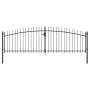 Double gate for fence with spear tips 400x150 cm by , garden gates - Ref: Foro24-144360, Price: 215,91 €, Discount: %