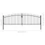 Double gate for fence with spear tips 400x150 cm by , garden gates - Ref: Foro24-144360, Price: 215,91 €, Discount: %