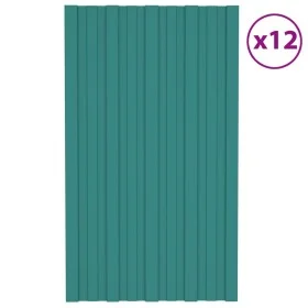 Galvanized green steel roof panel, 12 units, 80x45 cm. by , Ceiling - Ref: Foro24-317199, Price: 55,12 €, Discount: %