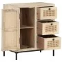 Aparador de madera maciza mango y caña natural 60x35x70 cm de , Aparadores - Ref: Foro24-323508, Precio: 151,43 €, Descuento: %