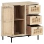 Aparador de madera maciza mango y caña natural 60x35x70 cm de , Aparadores - Ref: Foro24-323508, Precio: 152,71 €, Descuento: %