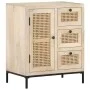 Aparador de madera maciza mango y caña natural 60x35x70 cm de , Aparadores - Ref: Foro24-323508, Precio: 151,43 €, Descuento: %