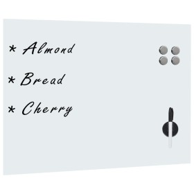 Pizarra magnética de pared blanca vidrio 80x60 cm de , Pizarras blancas - Ref: Foro24-30112, Precio: 67,20 €, Descuento: %