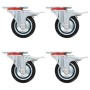 Ruedas giratorias con frenos dobles 4 unidades 75 mm de , Manipulación de materiales - Ref: Foro24-143443, Precio: 24,89 €, D...