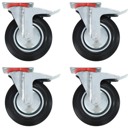Ruedas giratorias con frenos dobles 4 unidades 200 mm de , Manipulación de materiales - Ref: Foro24-143455, Precio: 62,07 €, ...