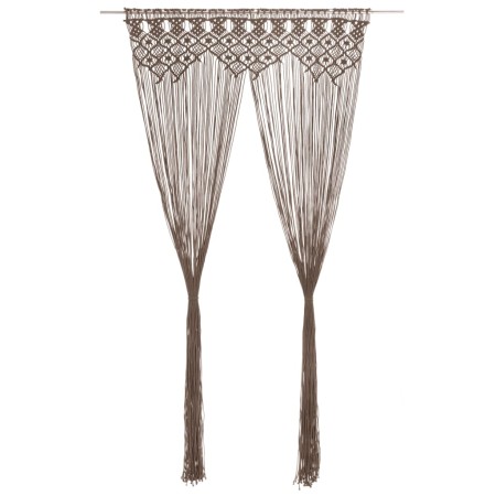 Cortina de macramé algodón gris taupé 140x240 cm de , Cortinas y visillos - Ref: Foro24-323983, Precio: 57,41 €, Descuento: %