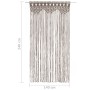 Cortina de macramé algodón gris taupé 140x240 cm de , Cortinas y visillos - Ref: Foro24-323983, Precio: 57,41 €, Descuento: %