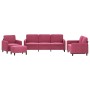 Juego de sofás 4 piezas terciopelo rojo tinto de , Sofás - Ref: Foro24-3201948, Precio: 706,99 €, Descuento: %