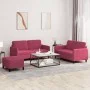 Dreiteiliges Samtsofa-Set in Weinrot. von , Sofas - Ref: Foro24-3201988, Preis: 512,28 €, Rabatt: %