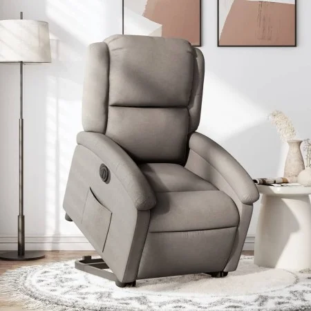 Sillón eléctrico reclinable elevable de tela gris taupe de , Sillones - Ref: Foro24-3204196, Precio: 326,22 €, Descuento: %